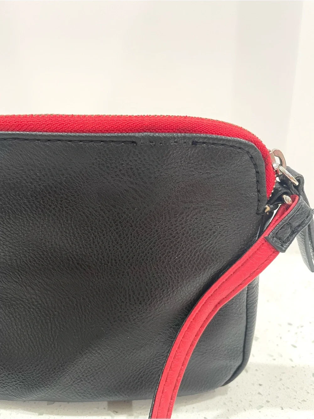 Nine West Red and Black Leather Crossbody Bag